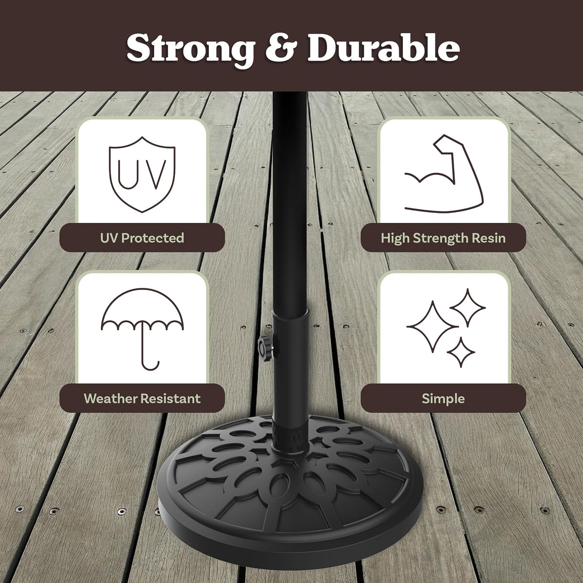 Pure Garden 50-103 Umbrella Base Outdoor Patio Umbrella Holder