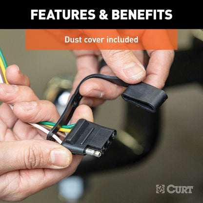 CURT Convertidor de Luz Trasera de Remolque de 3 a 2 Cables 56130, 4 Pines