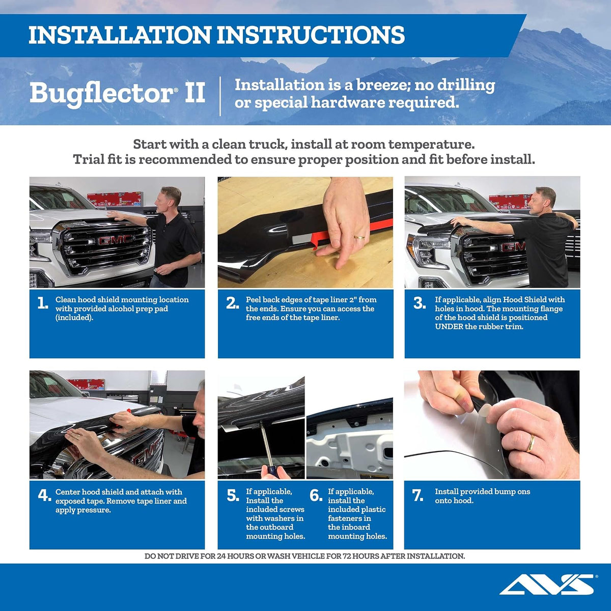 Auto Ventshade [AVS II Hood Shield/Protector | Se Adapta a Grand Caravan 2011-2018, Ciudad y país 2011-2016 | Deflector de Insectos de Alto Perfil, 1 Pieza, Humo Oscuro | 25318