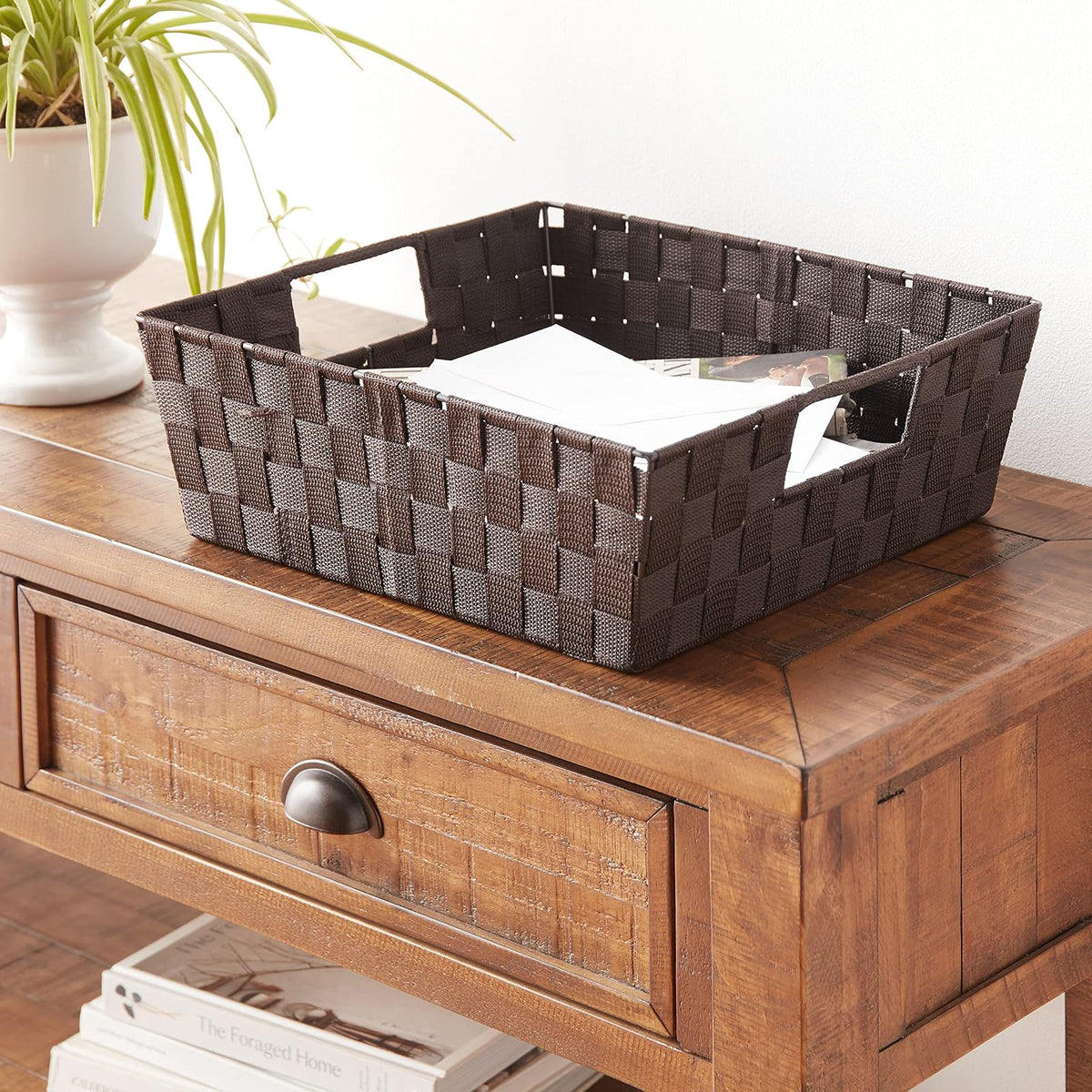 Whitmor Correa Tejida Estante, Casual, Espresso, 13W x 15D x 5H in., 1