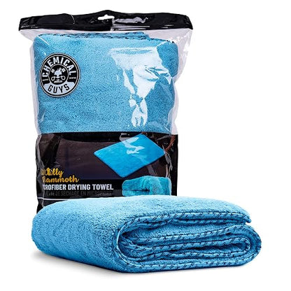 Chemical Guys Woolly Mammoth Toalla de Microfibra para Secadora (36" x 25") Automóviles,Camiones, Todoterrenos, Autocaravanas, Hogar, Mascotas, Suciedad, Azul