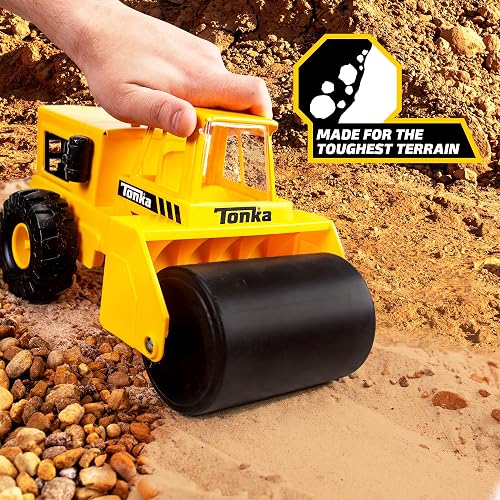 Tonka Steel Classics – Rodillo de Vapor – Fabricado con Acero, camión de Juguete Amarillo, niños y niñas, niños pequeños a Partir de 3 años, camión de construcción Grande, Regalo de cumpleaños, día