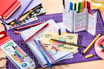 STABILO Pen 68 - Bolígrafo de fibra premium - Zigzag de escritorio de 18 unidades, varios colores