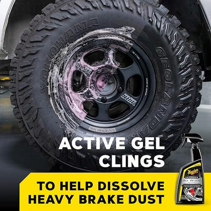 Meguiar's G180132 Ultimate - Limpiador de Ruedas, 680 g | El limpiador de ruedas elimina el polvo de frenos, la suciedad y la suciedad, el spray seguro para detalles de automóviles
