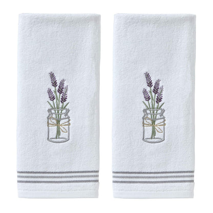 SKL Home Juego de Toallas de Mano de Lavanda, 2 Piezas, 100% algodón | Terciopelo suave y decorativo. Para uso en el baño, cocina o bar y es un gran regalo.