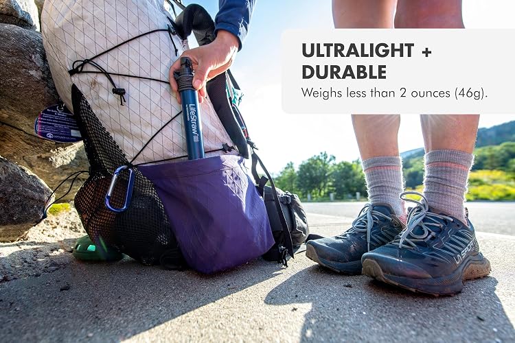 LifeStraw – filtro de agua Personal, 3 piezas | Filtro de agua para senderismo, camping, viajes y preparación para emergencias, elimina bacterias y parásitos