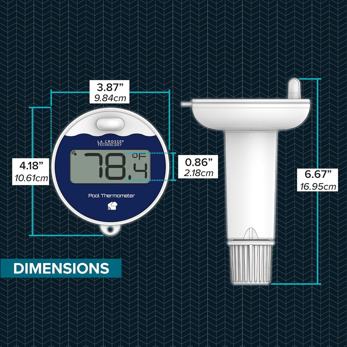 La Crosse Technology LTV-Pool-INT Termómetro Digital inalámbrico para Piscina