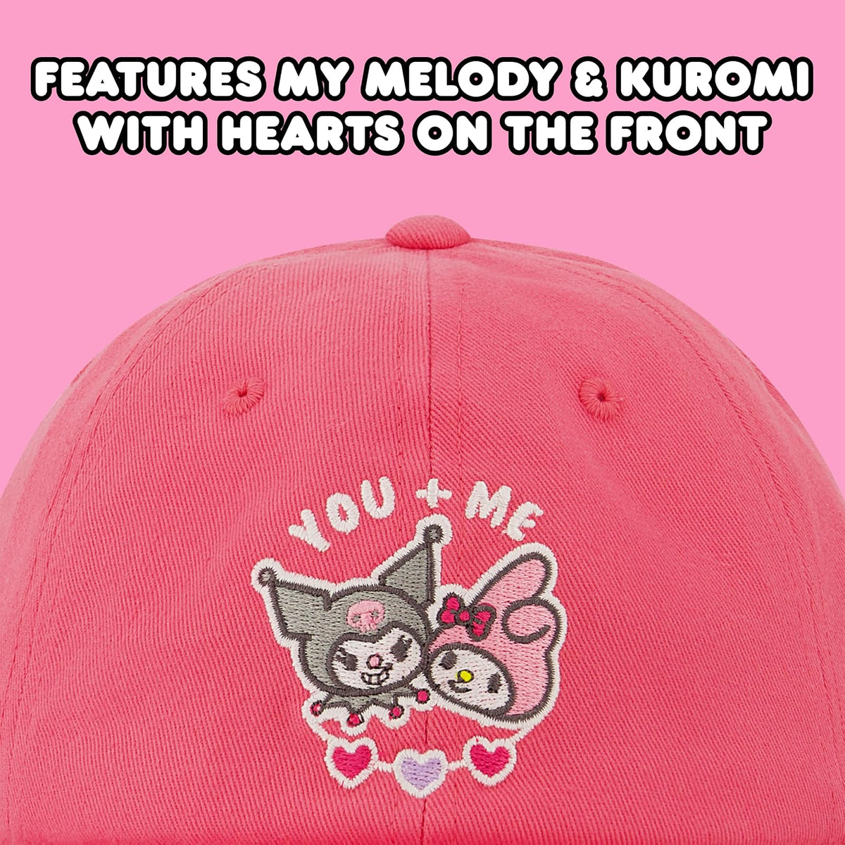 Hello Kitty Hat, Women's Adjustable Baseball Cap with Curved Brim