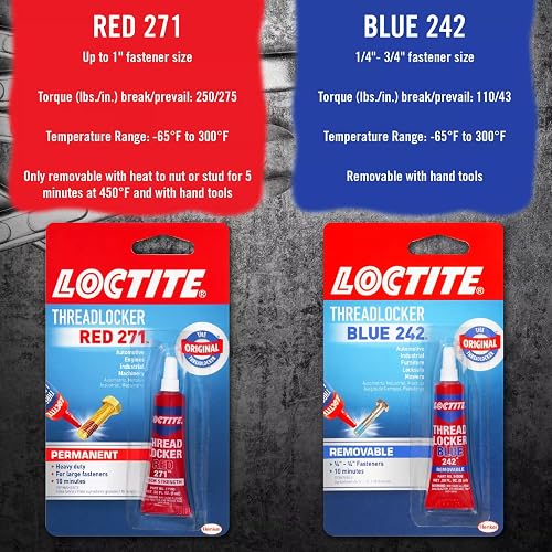 Loctite 242 azul Threadlocker 6 mm Tubo (209728), Paquete de 12, azul 242