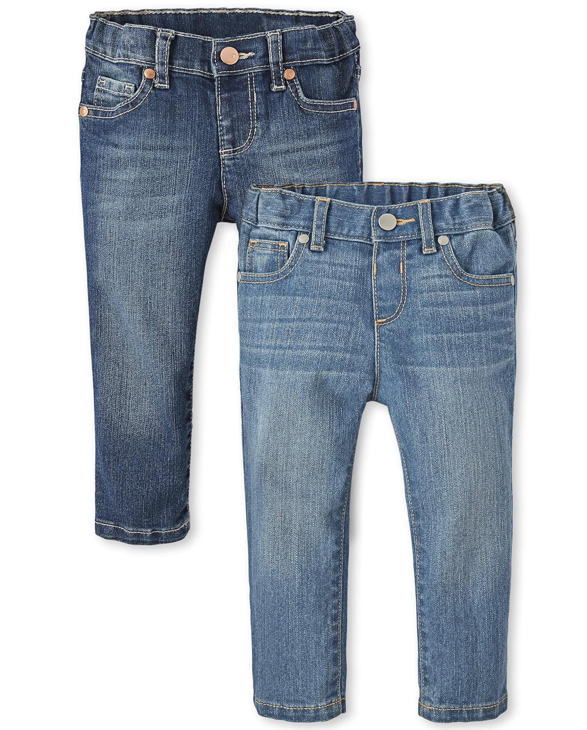 The Children's Place Jeans Ajustados Básicos para Niña - 3 Años - Azul 2-pack