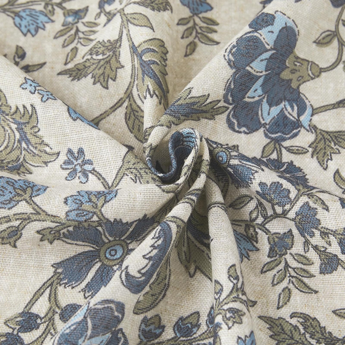 Lush Decor - Cortina de Ducha con Textura de Lino con Estampado de Bloques de Lillian, Individual, 72 Pulgadas de Ancho x 72 Pulgadas de Largo, Color Azul y Salvia, Cortinas de Ducha Florales clásico