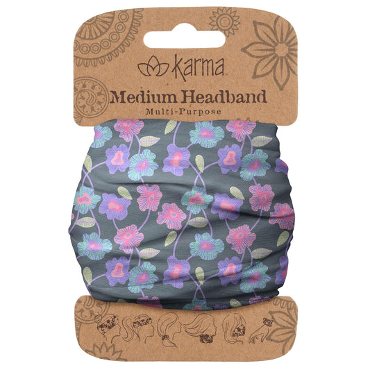 Karma Regalos Mitad Headband, Gris Amapolas