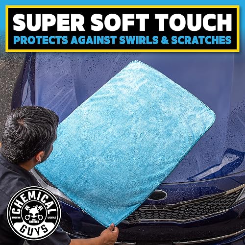Chemical Guys Woolly Mammoth Toalla de Microfibra para Secadora (36" x 25") Automóviles,Camiones, Todoterrenos, Autocaravanas, Hogar, Mascotas, Suciedad, Azul