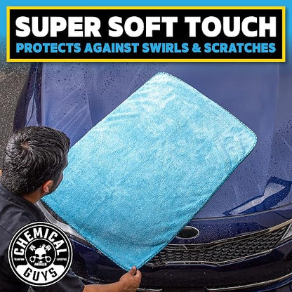 Chemical Guys Woolly Mammoth Toalla de Microfibra para Secadora (36" x 25") Automóviles,Camiones, Todoterrenos, Autocaravanas, Hogar, Mascotas, Suciedad, Azul