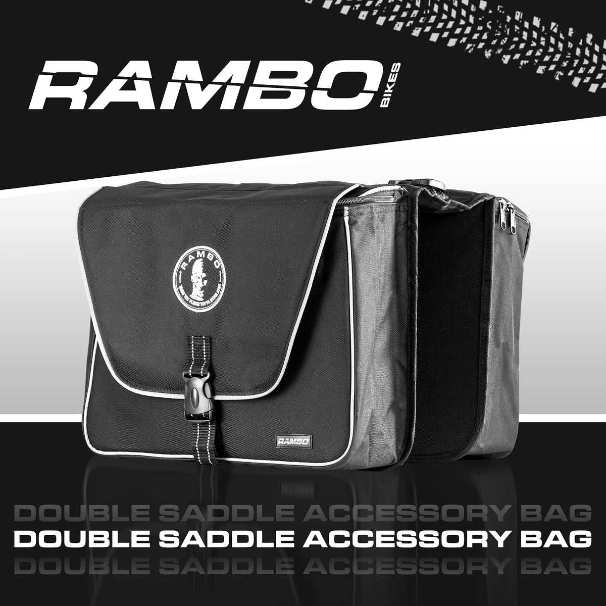 Rambo - Bolsa de Almacenamiento para Accesorios de Bicicleta, sillín, Negro, Una Talla