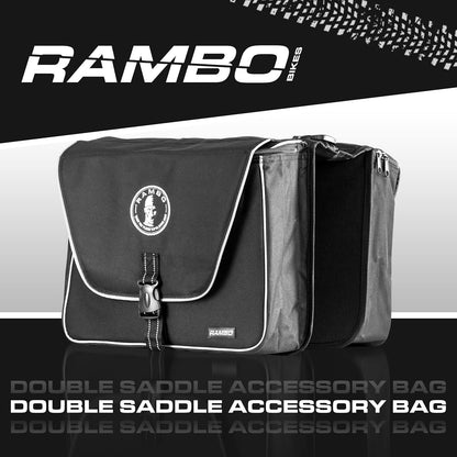 Rambo - Bolsa de Almacenamiento para Accesorios de Bicicleta, sillín, Negro, Una Talla