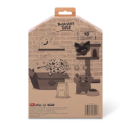 S001-FUGGLER-BUTT Ugly Pets 9"-Series 1-Plush 2PK(Squidge - Hairless Rat and Reek-O - Black Cat)-Window BOX-12PCS/CTN