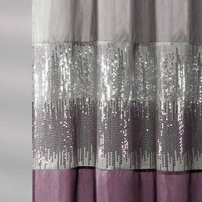 Lush Decor Night Sky - Cortina de Ducha, 72 x 72 Pulgadas, Gris y Morado