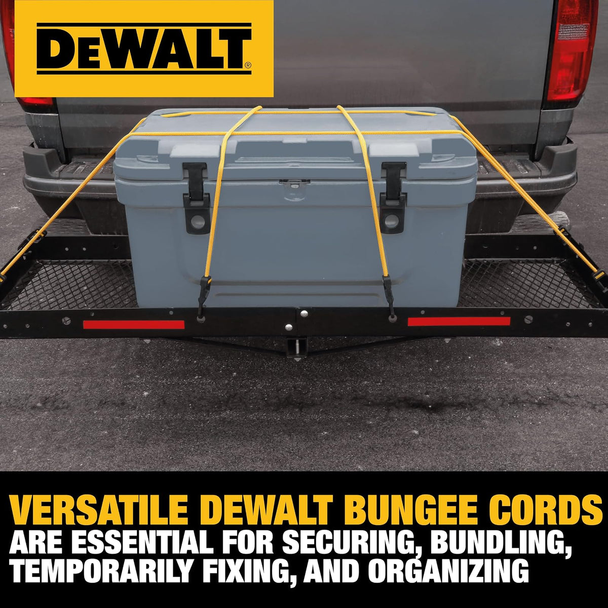 DEWALT DXBC300244 - Cordones elásticos Resistentes de Alta Calidad, Color Negro y Amarillo, Paquete de 4