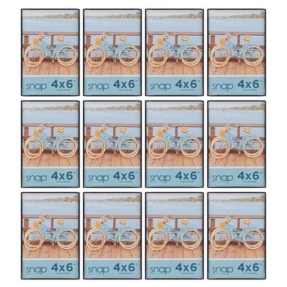 Snap 02P991C Front Loading Narrow Photo Frame for Wall or Tabletop Display, 4" x 6", Set of 12
