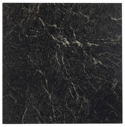 Sterling - Azulejos autoadhesivos de vinilo de 12 pulgadas, 20 azulejos, 12 x 12 pulgadas, negro con vena blanca, despegar y pegar, suelos de bricolaje para cocina, comedor, dormitorios y baños de