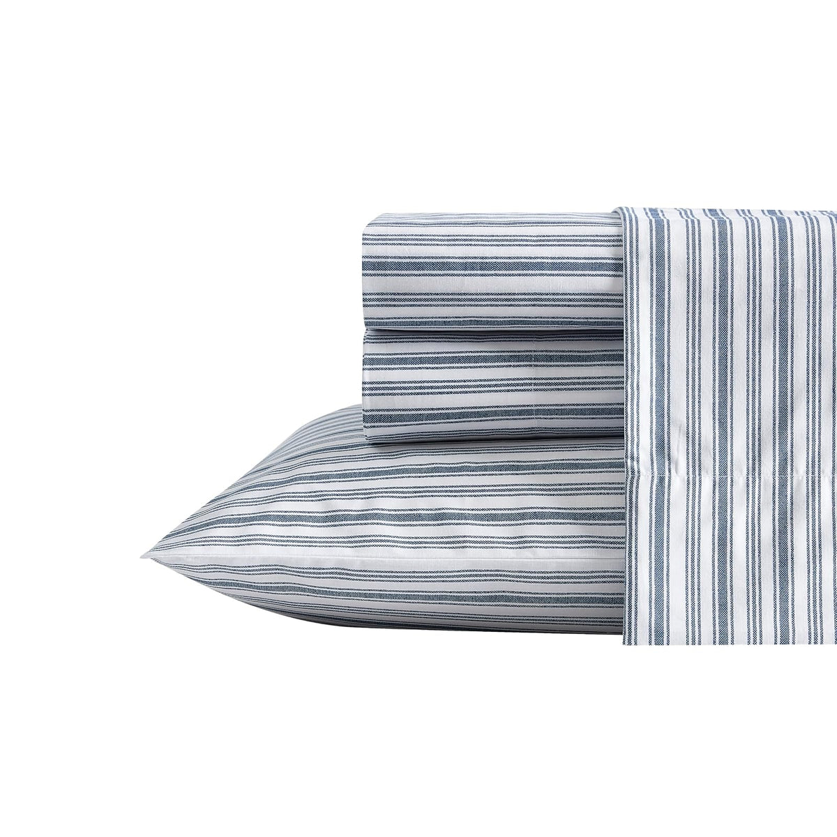 Nautica Juego de Sábanas de Percal Coleridge Stripe - Lleno - Coleridge Stripe Blue