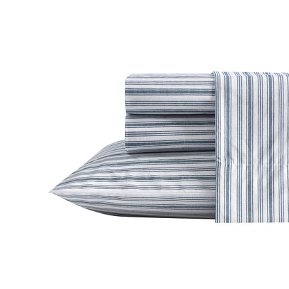 Nautica Juego de Sábanas de Percal Coleridge Stripe - Lleno - Coleridge Stripe Blue