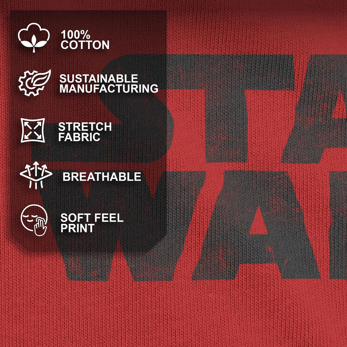 STAR WARS - Playera de Manga Corta con Logotipo más Simple para Hombre