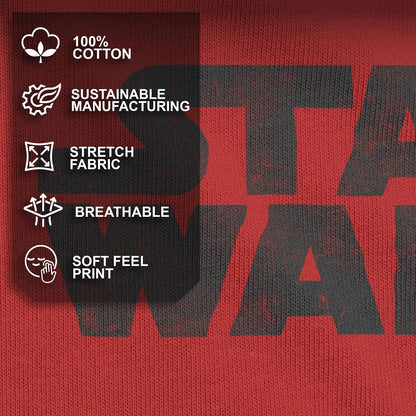 STAR WARS - Playera de Manga Corta con Logotipo más Simple para Hombre