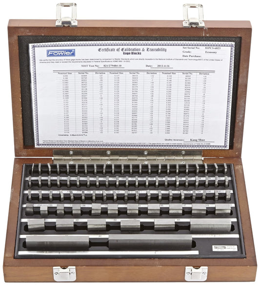 Fowler 53-672-081-0, Economy 81 Juego de bloques de calibre rectangular
