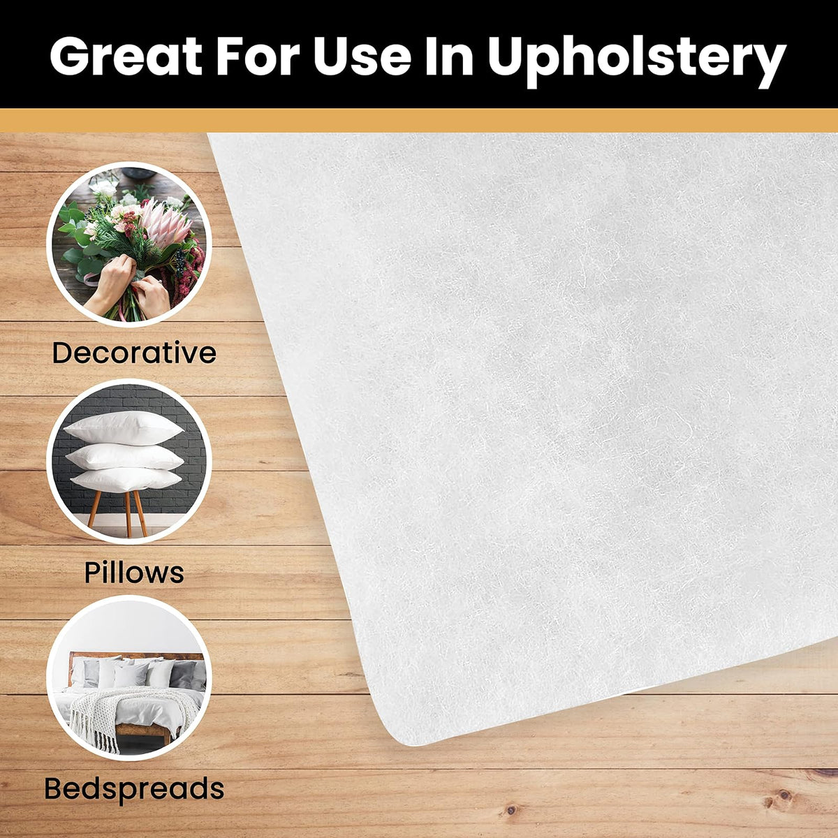 AK-Trading 36 Inch Wide Bonded Dacron Upholstery Grade Polyester Batting (10 Yards)