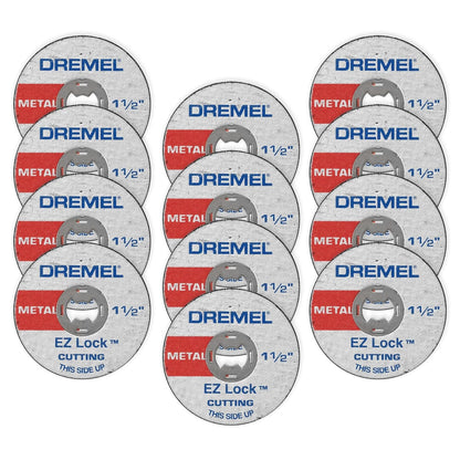 Dremel EZ544 Disco de Corte para Madera, Sistema EZ Lock - 12 piezas - EZ Lock - Reforzado con fibra de vidrio - Corte de metal