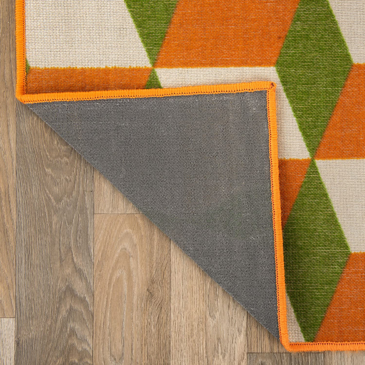 Rugshop Budelli - Alfombra geométrica contemporánea Que no desprende Pelusa, para terraza, Patio, Patio Trasero, Antideslizante, para Interiores y Exteriores, 2 x 7 pies, Color Naranja
