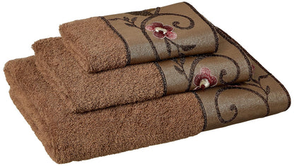 Popular Bath Toallas de baño, colección Larissa, Juego de 3 Piezas, diseño de Rosa