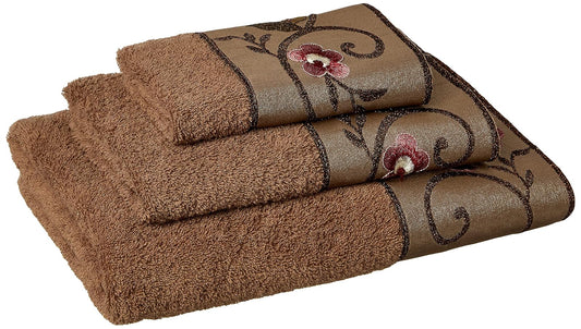 Popular Bath Toallas de baño, colección Larissa, Juego de 3 Piezas, diseño de Rosa