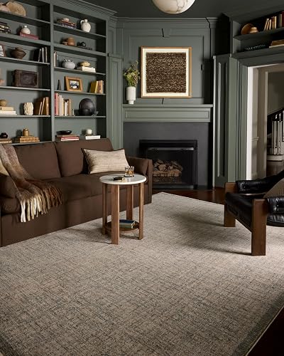 Loloi II Winston Collection WIT-01 Denim/Bone 3'-11" x 5'-7" Area Rug | WIT-01 Aprox. 4x6 azul sala de estar, comedor, recámara, alfombra de área