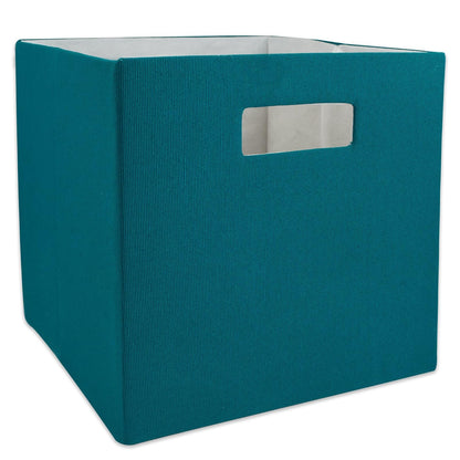 DII Cajón de Almacenamiento de Tela Plegable con Lados Duros para organización del hogar y la Oficina, Sólido, Verde Azulado, Pequeño, 1
