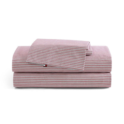Tommy Hilfiger - Juego de sábanas Individuales con sábana Bajera y Fundas | 100% percal de algodón, sábana bajera de bolsillo profundo, tamaño individual, sábana encimera y fundas de almohada incluidas