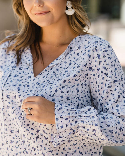 The Drop Top campesino Para Mujer, Blanco/Estampado Azul por @caralynmirand