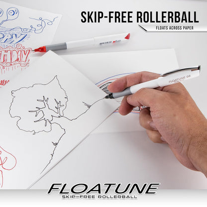 Pentel Floatune Rollerball, punta media de 0,8 mm, tinta azul, paquete de 8 bolígrafos (BY108PF8C)