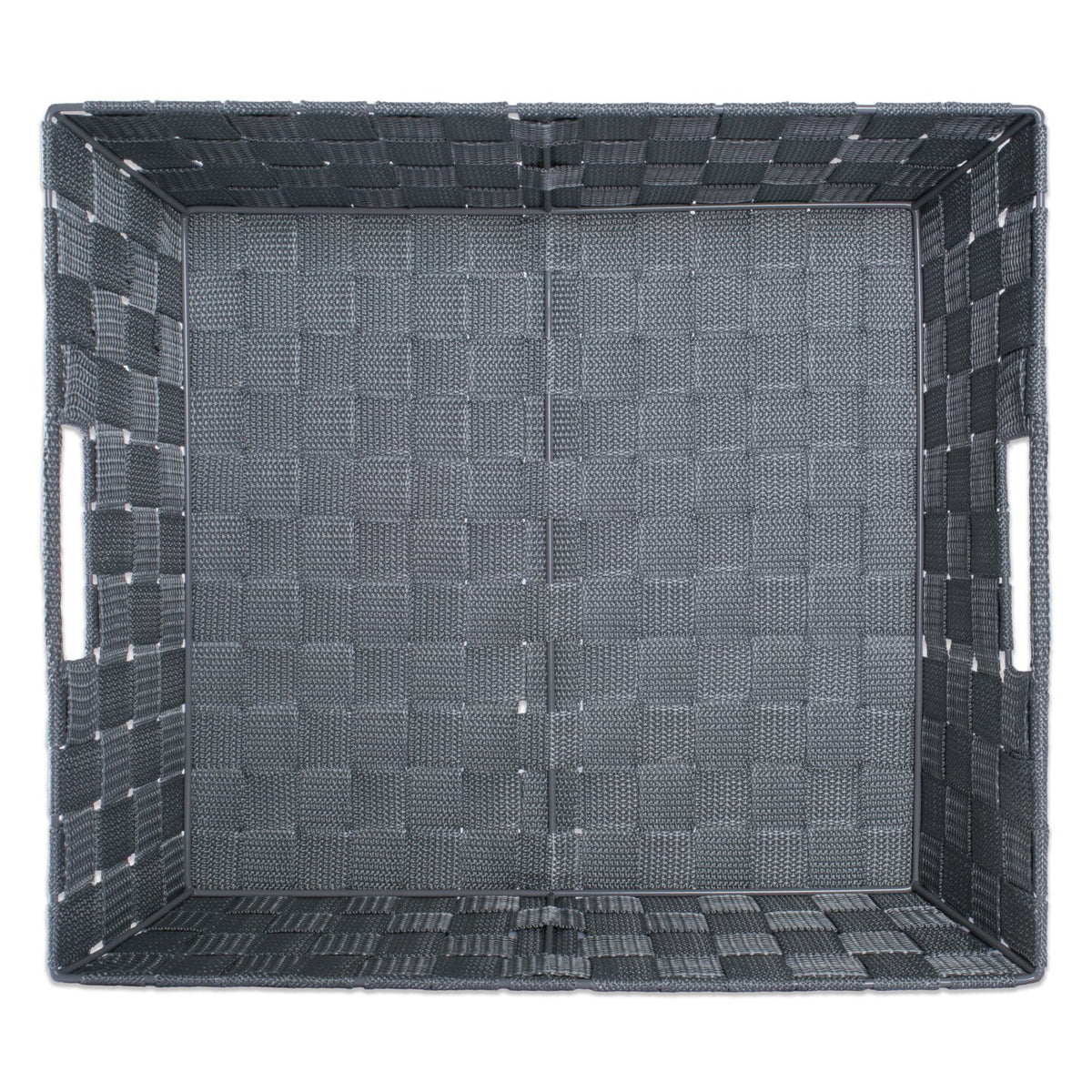 DII Duradero contenedor de almacenamiento de nailon tejido trapezoidal o canasta para organizar tu hogar, oficina o armarios, Gris, Bandeja, 1, 1