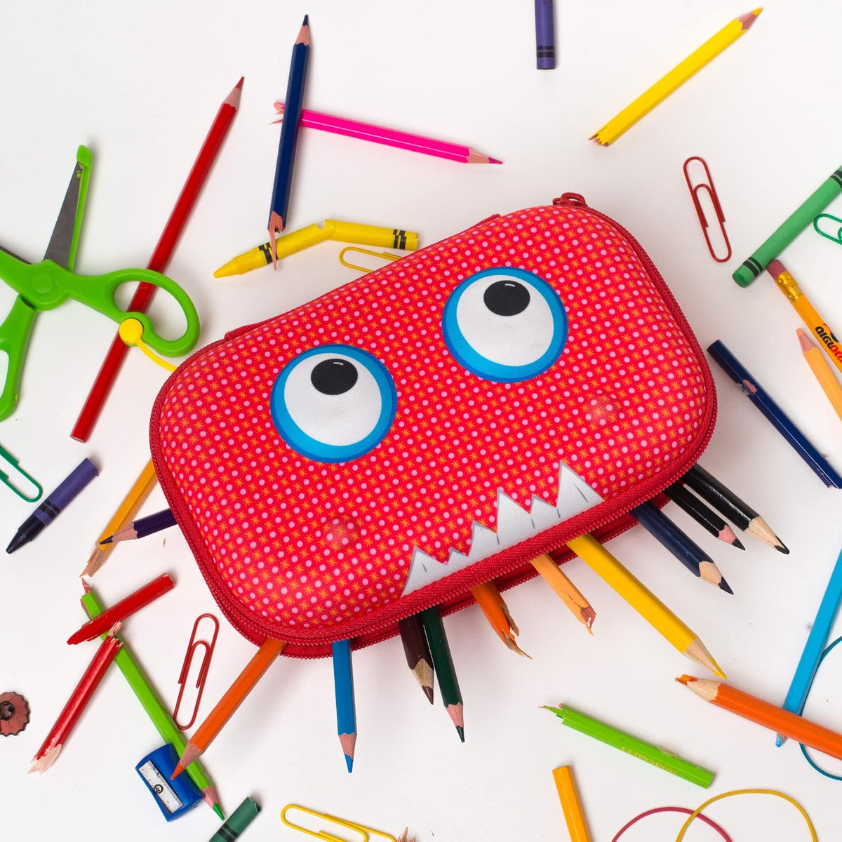 ZIPIT Beast Estuche para lápices para niños | Estuche de gran capacidad | Estuche escolar para niñas y niños (Rojo)
