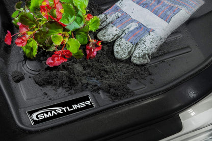 SMARTLINER Juego de Alfombrillas de Piso de 2 Filas Color Negro Compatible con Silverado/Sierra 2019-2022 2500/3500 2020-2022 2500/3500 Crew Cab con Asiento de Banco de Primera Fila