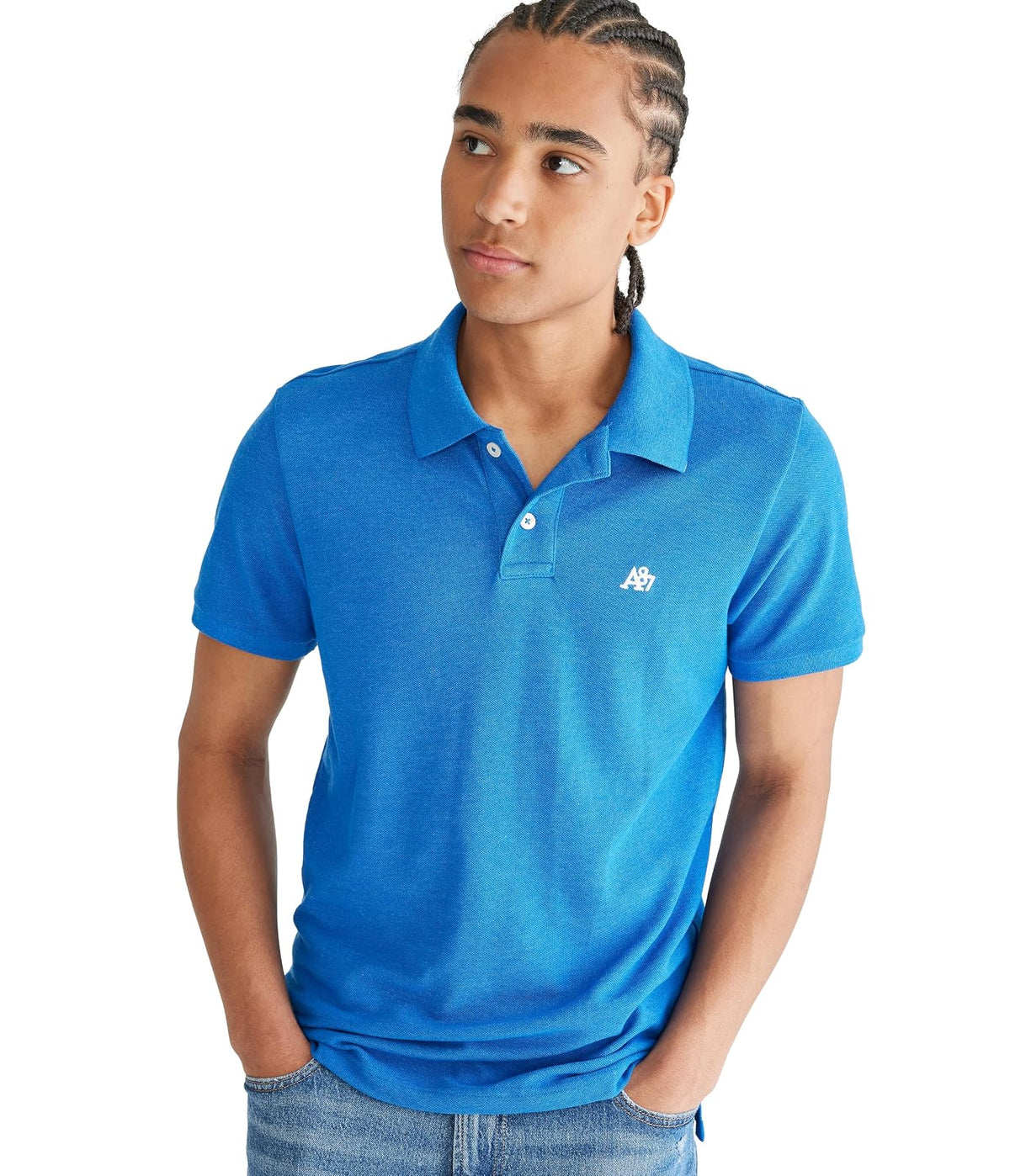 Aeropostale Polo de Piqué para Hombre - 3XL - azul Force