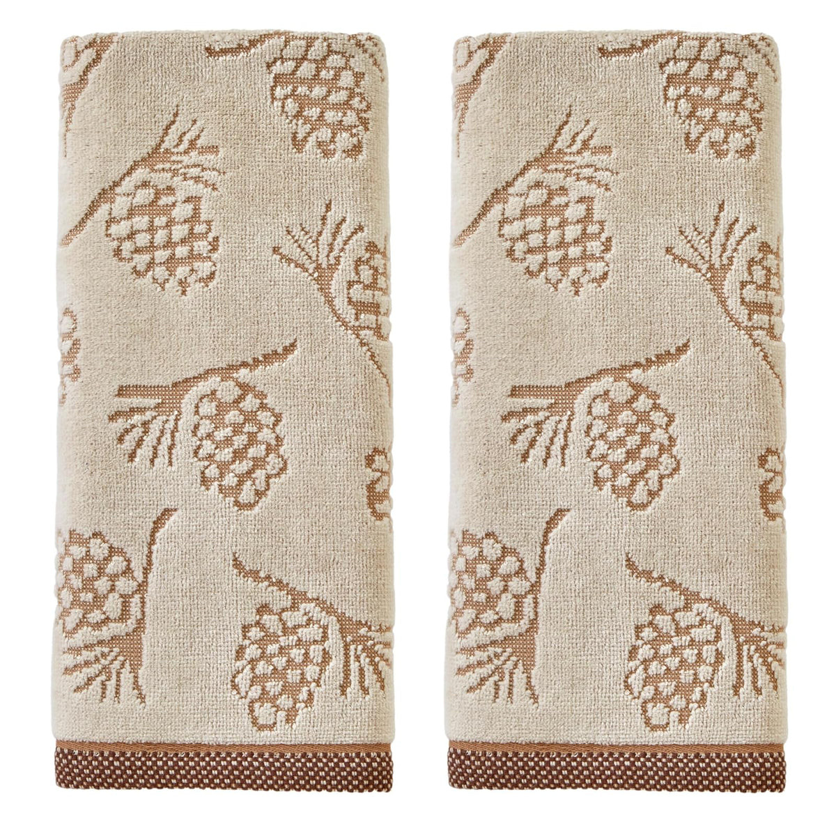 SKL Home Pinecone Jacquard Toalla de Mano (Paquete de 2)