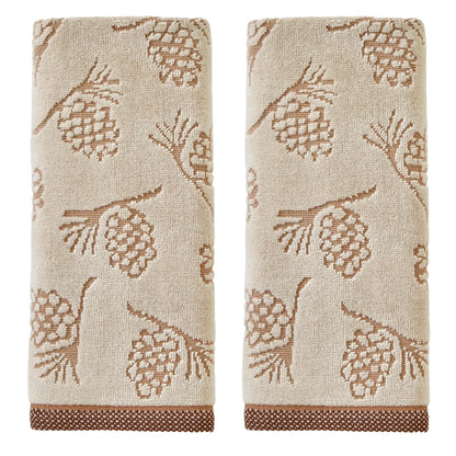 SKL Home Pinecone Jacquard Toalla de Mano (Paquete de 2)