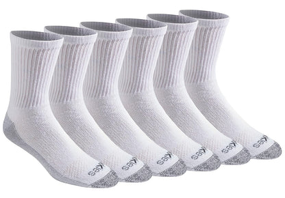 Dickies Calcetines Deportivos para Hombre, Talón y Puntera Reforzados - G - Longitud cómoda blanca (6 pares)