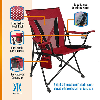 Kijaro XXL - Silla de Camping portátil de Doble Bloqueo - Soporta hasta 400 Libras - Disfruta del Aire última intervensión en una versátil Silla Plegable, Silla Deportiva, Silla al Aire última