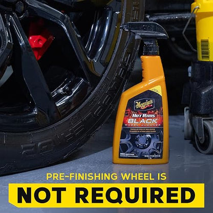 Meguiar's, Hot Rims Limpiador de Rines Negros, G230524, 709ml | Gel espumante profundo especialmente formulado para limpiar eficazmente las ruedas mate, , satinadas y cromadas