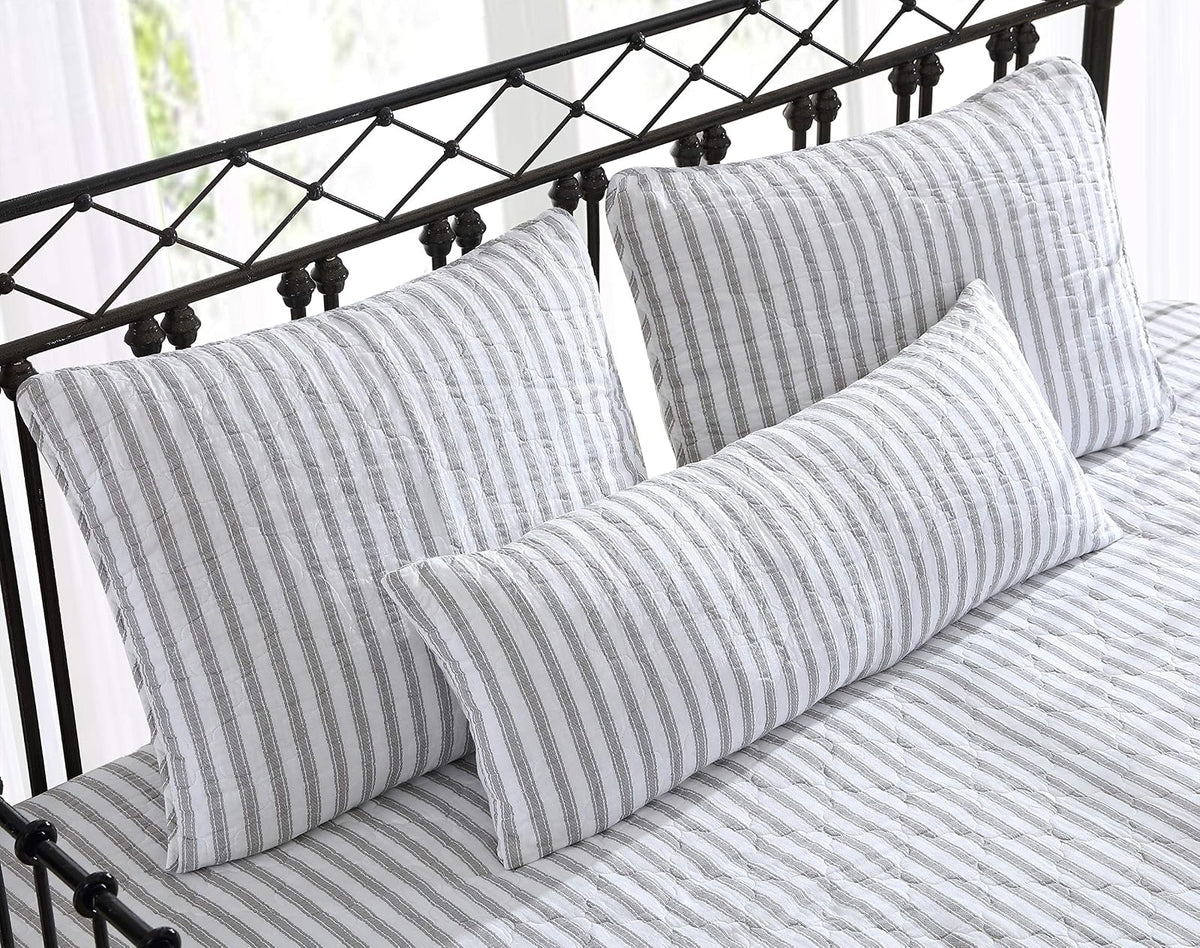 Stone Cottage - Juego de Cama de algodón Reversible con Fundas a Juego y Almohada Decorativa, prelavada para Mayor suavidad (Gris Willow Way, Daybed)
